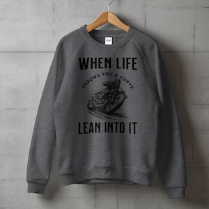 Biker T-shirt | Motorcycle Rider Gift | Lean Into It Inspirational Shirt | Motorbike Apparel | Motorcycle Enthusiast Tee. image 9
