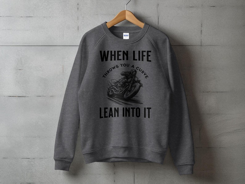 Biker T-shirt | Motorcycle Rider Gift | Lean Into It Inspirational Shirt | Motorbike Apparel | Motorcycle Enthusiast Tee. image 9