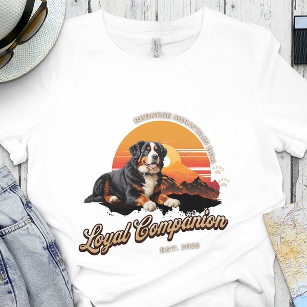 Bernese Mountain Dog T-Shirt, Loyal Companion Graphic Tee, Pet Lover Gift, Casual Dog Owner Shirt, Est. 2023 Canine Apparel