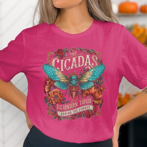 The Cicadas Reunion Tour T-Shirt, Retro Music Band Shirt, Summer Concert Tee, Vintage Insect Design, Unique Graphic Tee, Music Lover Gift image 3