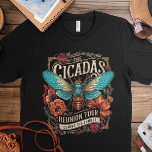 The Cicadas Reunion Tour T-Shirt, Retro Music Band Shirt, Summer Concert Tee, Vintage Insect Design, Unique Graphic Tee, Music Lover Gift image 5