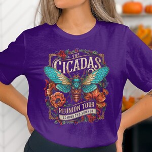 The Cicadas Reunion Tour T-Shirt, Retro Music Band Shirt, Summer Concert Tee, Vintage Insect Design, Unique Graphic Tee, Music Lover Gift image 4