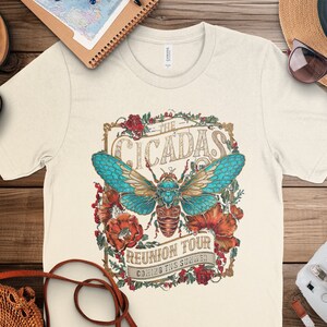 The Cicadas Reunion Tour T-Shirt, Retro Music Band Shirt, Summer Concert Tee, Vintage Insect Design, Unique Graphic Tee, Music Lover Gift image 6