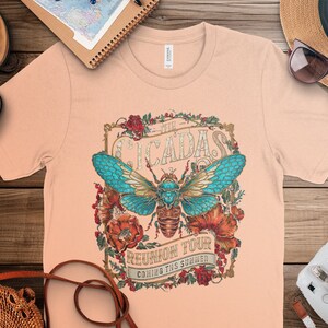 The Cicadas Reunion Tour T-Shirt, Retro Music Band Shirt, Summer Concert Tee, Vintage Insect Design, Unique Graphic Tee, Music Lover Gift image 7