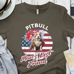 Patriotic Dog T-Shirt, American Flag Print, Man&#39;s Best Friend Tee, Pet Lover Clothing, Casual Wear Unisex