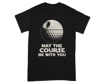 Maglietta "May The Course Be With You", maglietta con pallina da golf e Morte Nera