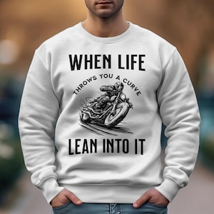 Biker T-shirt | Motorcycle Rider Gift | Lean Into It Inspirational Shirt | Motorbike Apparel | Motorcycle Enthusiast Tee. image 5