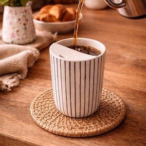 Tazza da asporto in ceramica fatta a mano / Tazza da viaggio ecologica / Tazza da caffè in ceramica unica