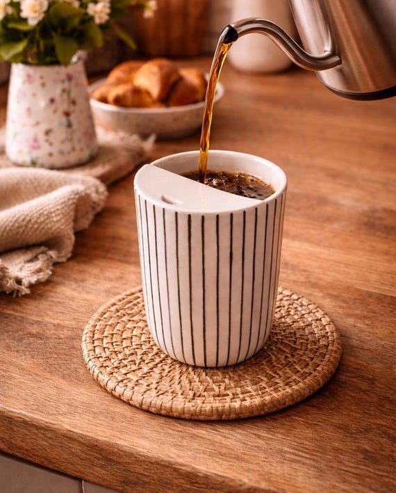 Handgemachte Keramik To-Go-Becher | Umweltfreundlicher Reisebecher | Einzigartige Keramik Kaffeetasse