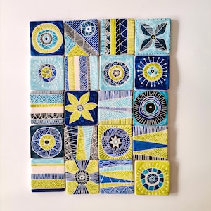Echoes of Earth: set van 20 handgemaakte keramische tegels (2,44&quot; x 2,44&quot;) – een vleugje ambachtelijke elegantie