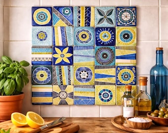 Handgefertigte Keramikfliesen: Geometrische Akzentfliesen, 20er-Set (2,56 "x 2,44")