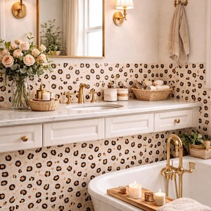 Handmade Leopard Print Ceramic Tiles Set – 30-Piece (2.16") Decorative Tiles – Unique and Exclusive Design