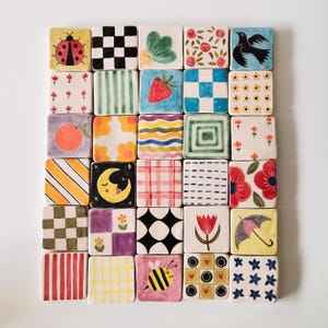 Handmade Ceramic Tiles: 2x2 Decorative Tile Set (30 Pieces)