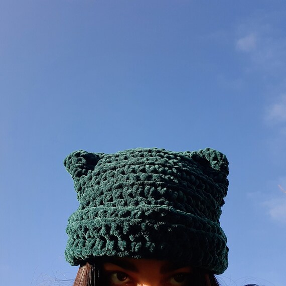 Crochet Cat Ear Beanie Etsy New Zealand