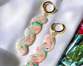 Faux Stone Squiggle Dangle Earrings