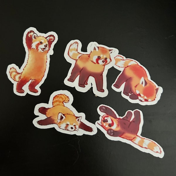 Fav Red Panda Sticker Pack for Laptop, Phone, iPad Case, keyboard, books