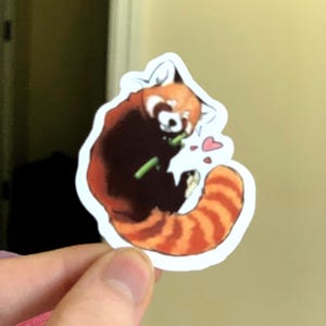 Panda roux de la Saint-Valentin pour ordinateur portable, téléphone, étui pour iPad, clavier, livres