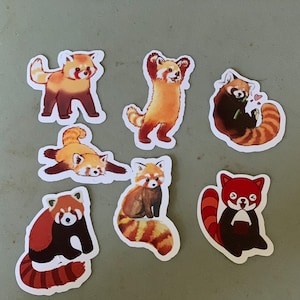Le pack d'autocollants ultime avec le panda roux ! pour ordinateur portable, téléphone, étui iPad, clavier, livres