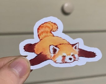 Red Panda Sticker Laying down! for Laptop, Phone, iPad Case, keyboard, books