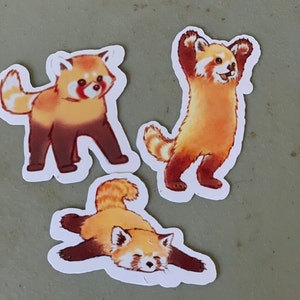 Stickerpakket Red Panda Trio!! voor laptop, telefoon, iPad-hoesje, toetsenbord, boeken