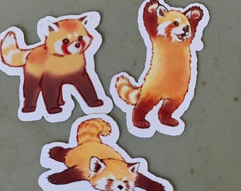 Red Panda Trio Sticker Pack!! for Laptop, Phone, iPad Case, keyboard, books