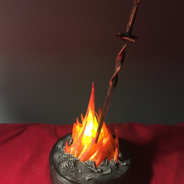 Dark Souls Bonfire, light up desk prop
