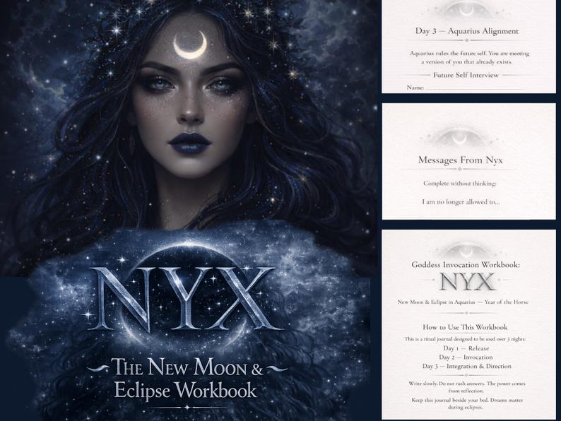 Nyx New Moon & Eclipse in Aquarius Ritual Workbook, Year of the Horse ...