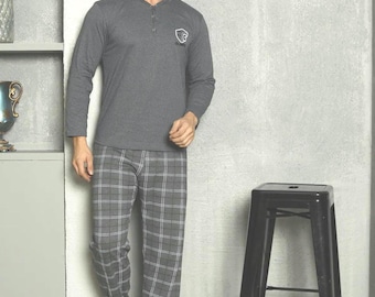 100% Cotton, Soft, Comfortable Men's Pajama Set, Men's Loungewear, Casual Sleepwear, Sleepwear PJs for Him, Dad, Husband, Friend