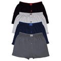 100% Natural Cotton Men's Boxers, Underwear-Mix random colors in 4-Pack-Black, Dark Gray, Navy, White (Heather gray:65 Cotton-35 Polyester)