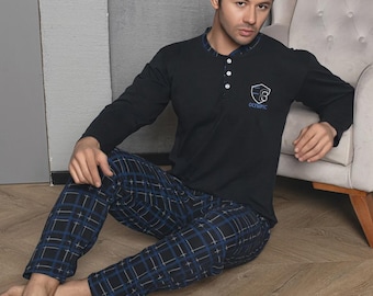 100% Cotton, Soft, Comfortable Men's Pajama Set, Men's Loungewear, Casual Sleepwear, Sleepwear PJs for Him, Dad, Husband, Friend