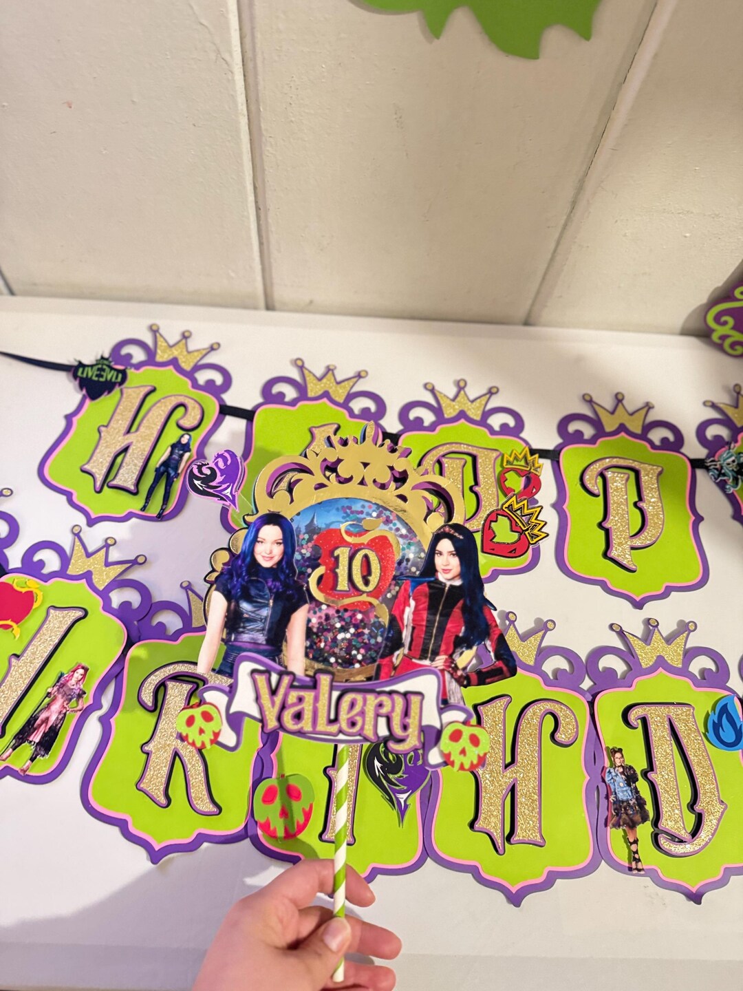 Descendants Happy Birthday Banner - Etsy