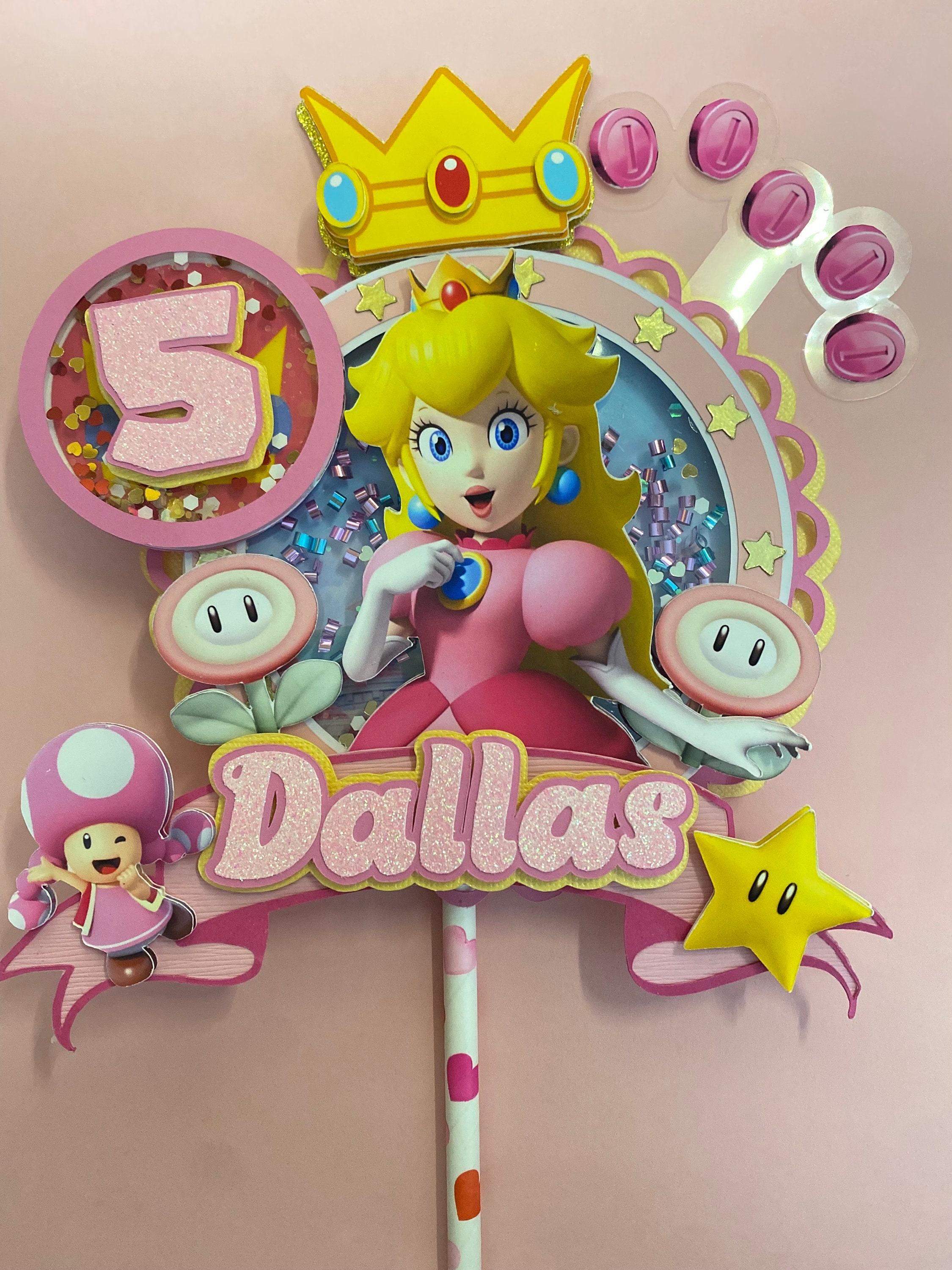 Princess Peach Theme Cake Topper -  Portugal