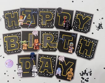 Star Wars Happy Birthday Banner, Star Wars Birthday Decorations