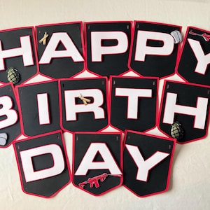 Military Happy Birthday Banner, Birthday Banner
