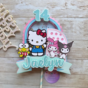 Kitty & Friends Cake Topper, Kitty Custom Cake Topper, 3D Cake Topper