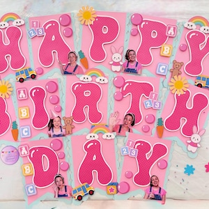 Ms. Rachel Birthday Banner Girl Theme/ Blue & Pink Banner/Ms.Rachel Decorations