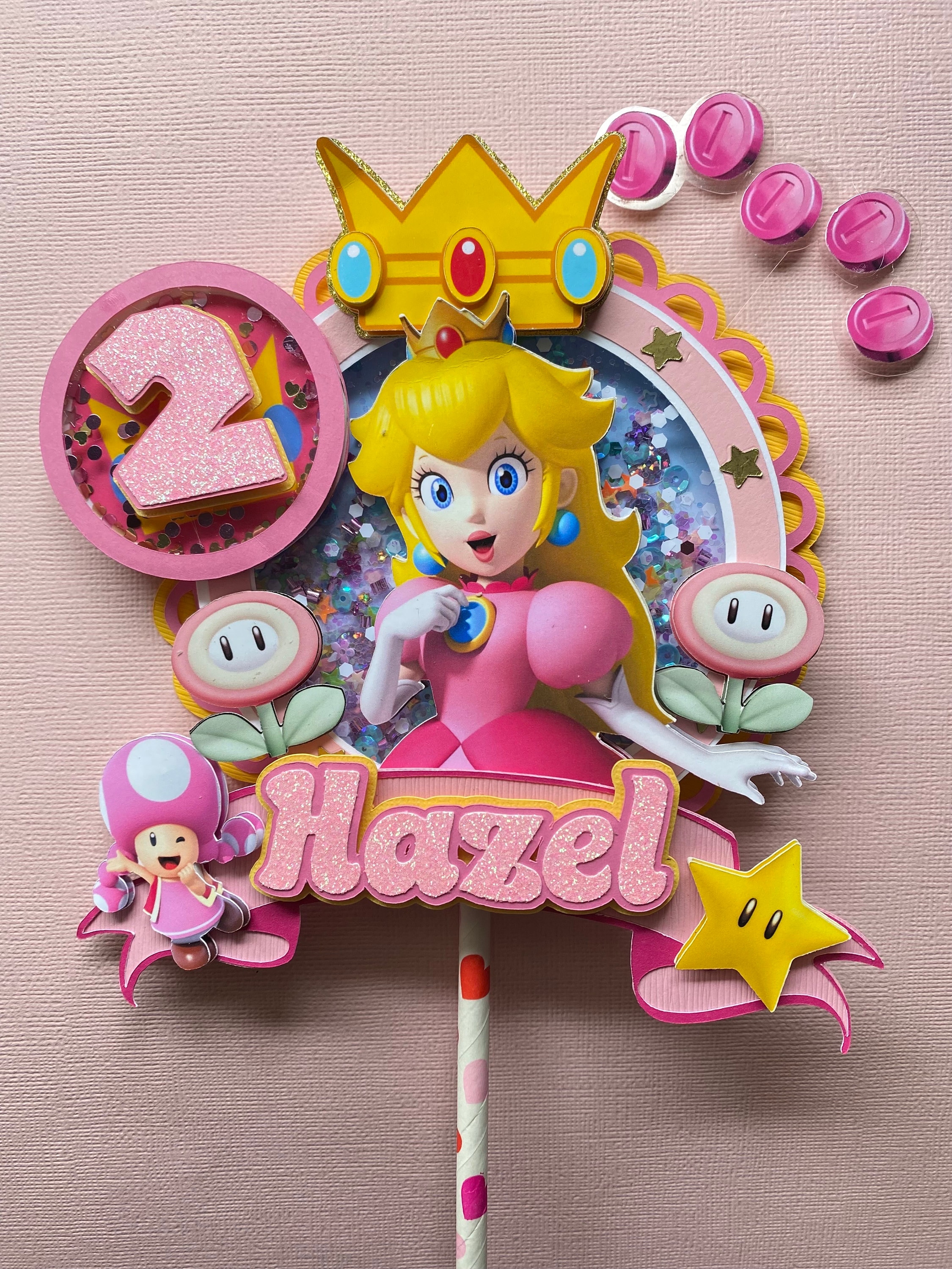 Princess Peach Theme Cake Topper -  Portugal