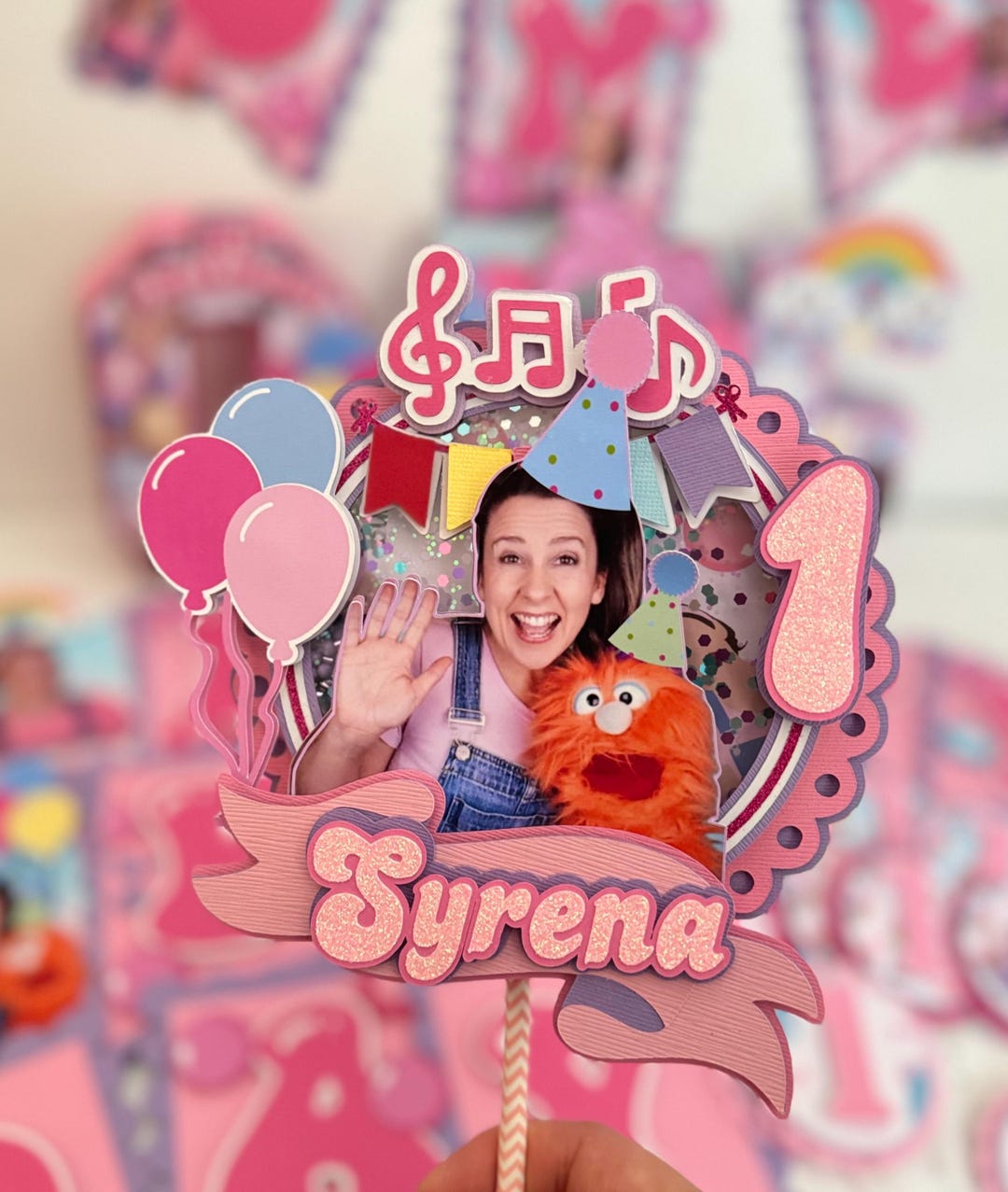 Ms.rachel Cake Topper Purple & Pink Theme Colors/ Ms.rachel Decorations ...