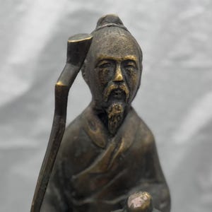 Vintage Chinese Bronze Statue Han Dynasty Physician Hua Tuo Figure