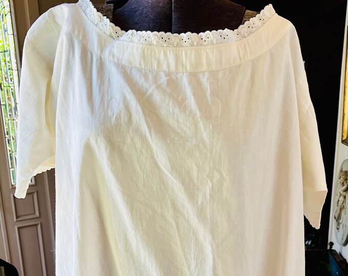 Antique Edwardian White Cotton Lace Trim Nightgown / Dress Size Med - Etsy