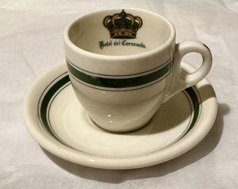 Taza y platillo de porcelana Vintage Hotel Del Coronado Syracuse
