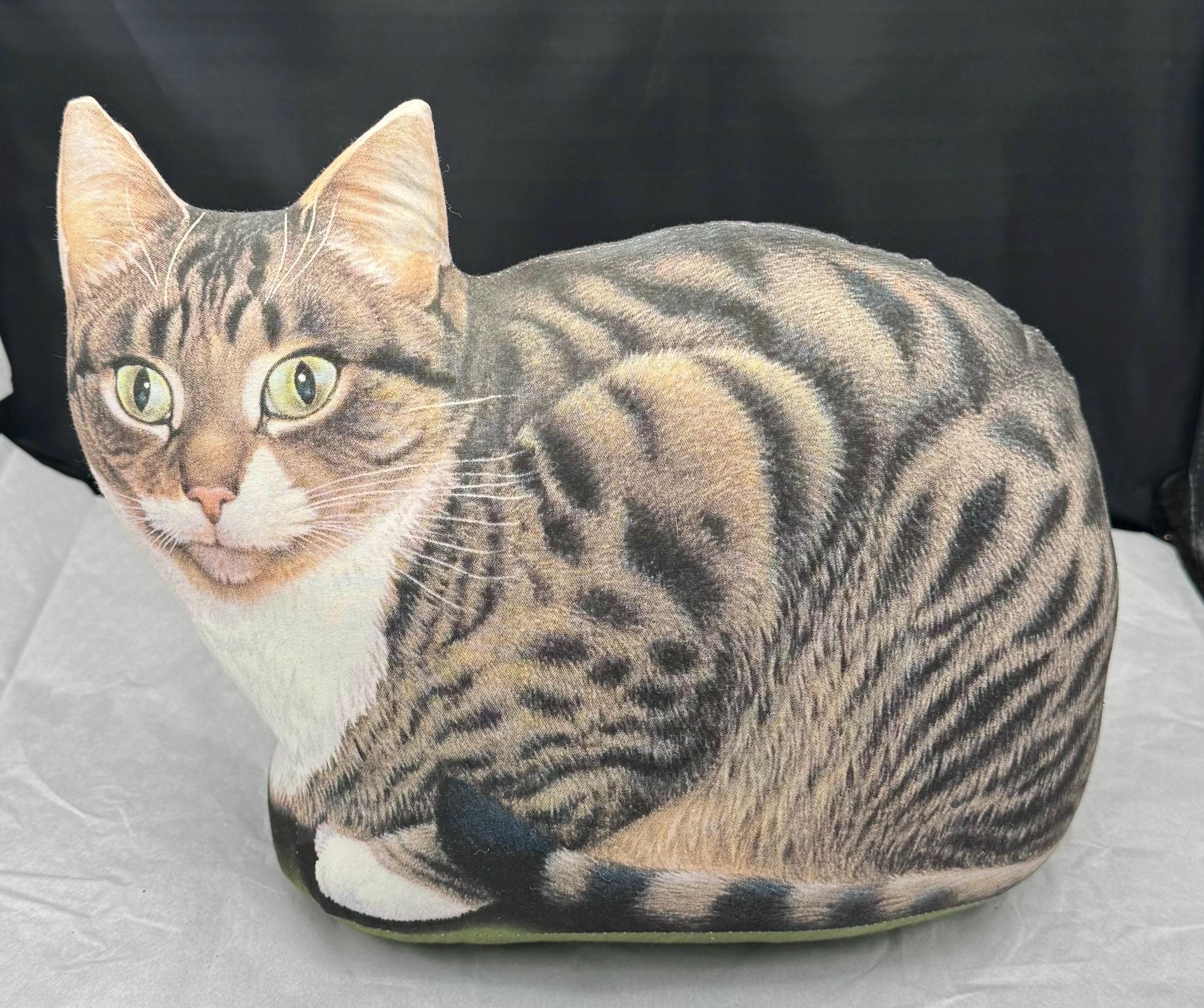 Vintage Leslie Anne Ivory Tabby Cat Stuffed Door Stop Home Decor
