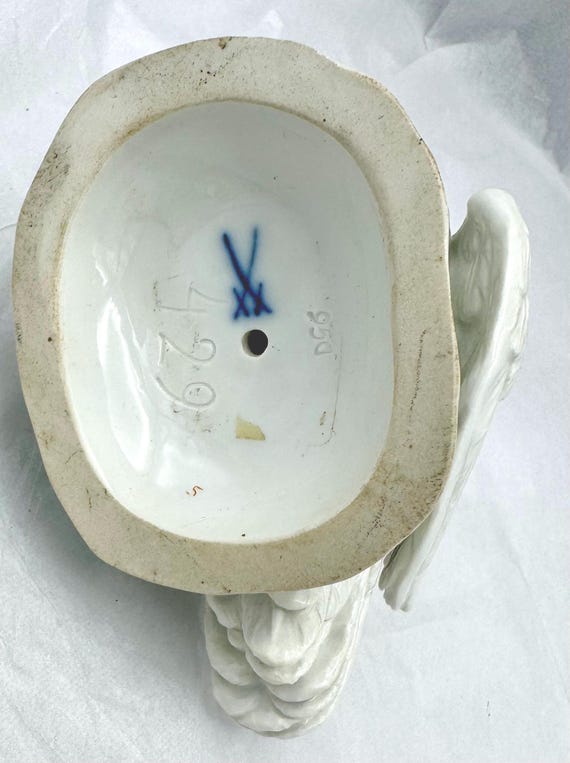 Vintage Meissen Porcelain Swan #429 Figurine Crossed Swords - Etsy