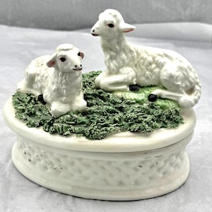Vintage Italian Ceramic Pottery Lidded Keepsake Box W/ Lambs - Etsy