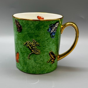 Halcyon Days Porcelain Frogs Coffee Mug Charming!