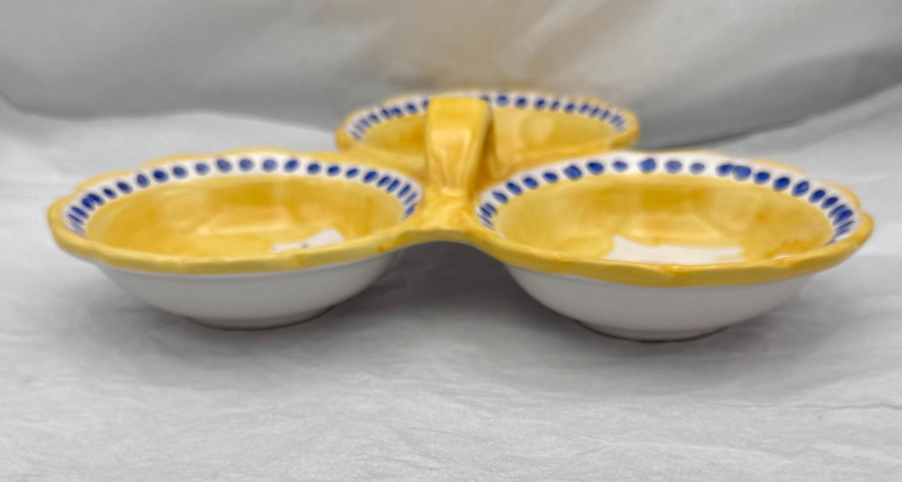 ヴィエトリ・ソリメーネ・カンパーニャ陶器 3パーツサービングボウル