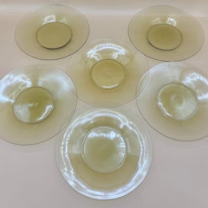 Set 6 Carder Era Steuben 6.5” Amber Glass Plates