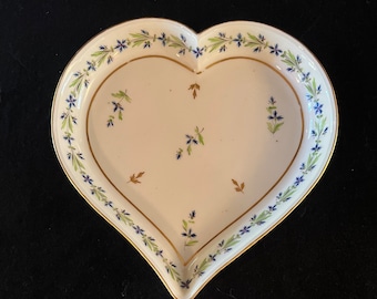 Rare Antique 18th C French Locre Porcelain Heart Shape Dish Tray