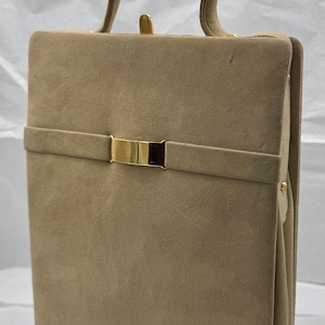 Vintage 1960s Igor Beige Suede Leather Handbag Purse