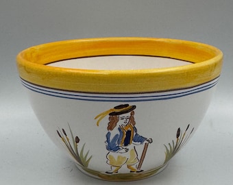 Vintage Pierre Deux Quimper Cuenco de cerámica campesina